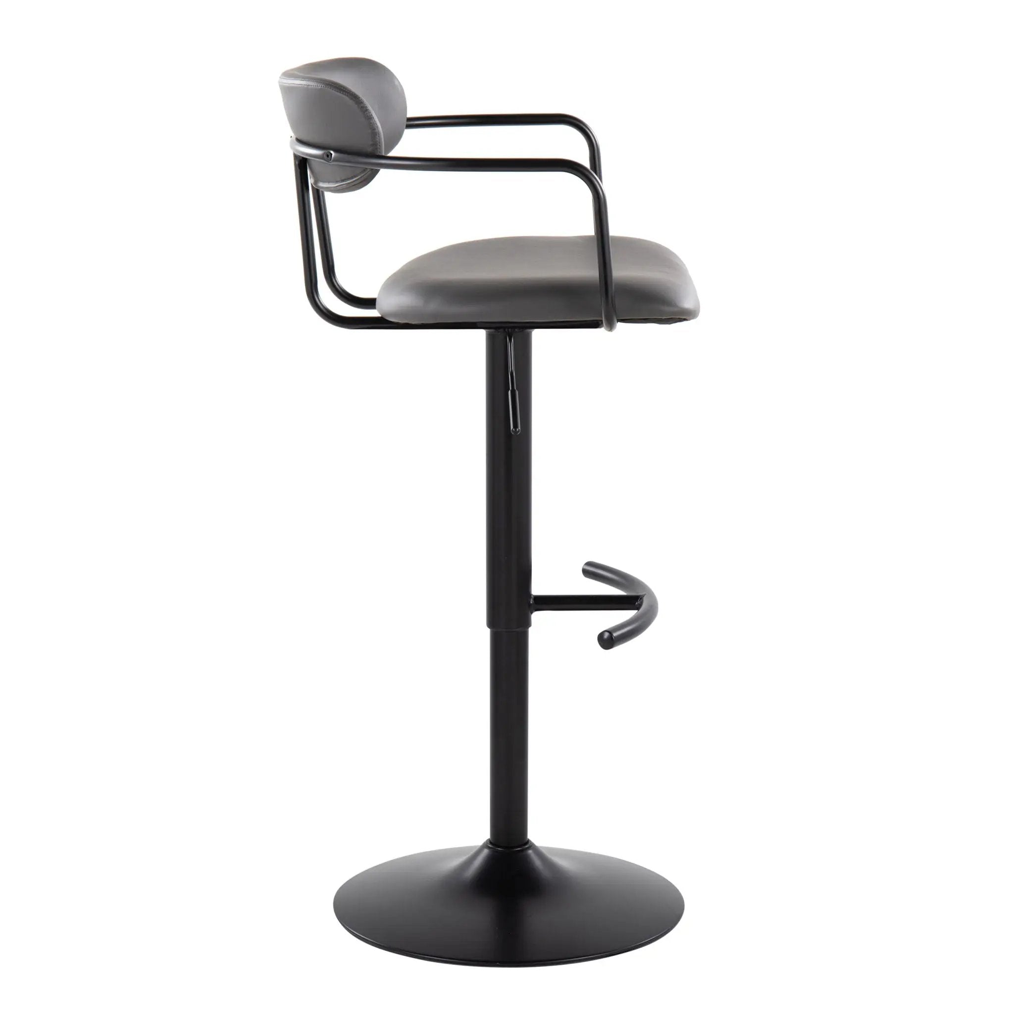Demi - Contemporary Adjustable Height Barstool With Swivel With Rounded T Footrest (Set of 2) by Unique Piece Furniture