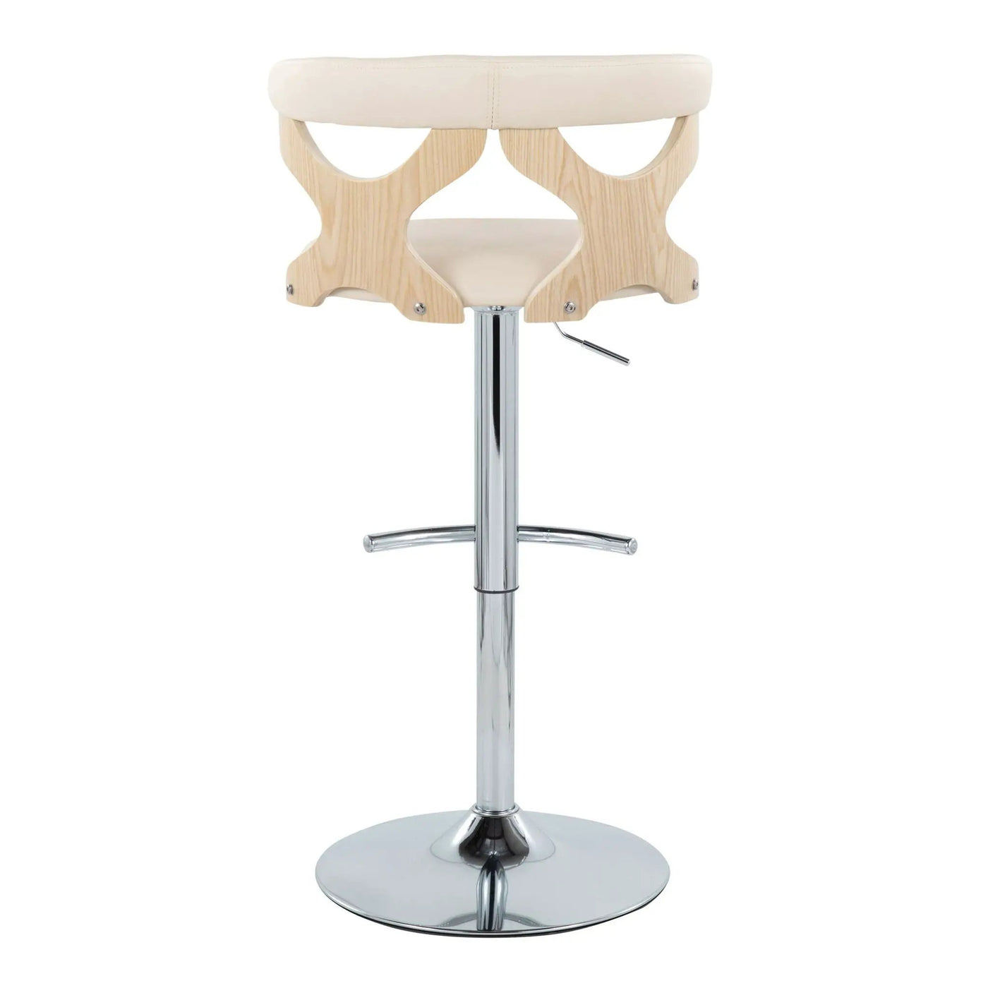 Gardenia - Contemporary Adjustable Barstool & Swivel, Rounded T Footrest (Set of 2) by HouseOfZazla