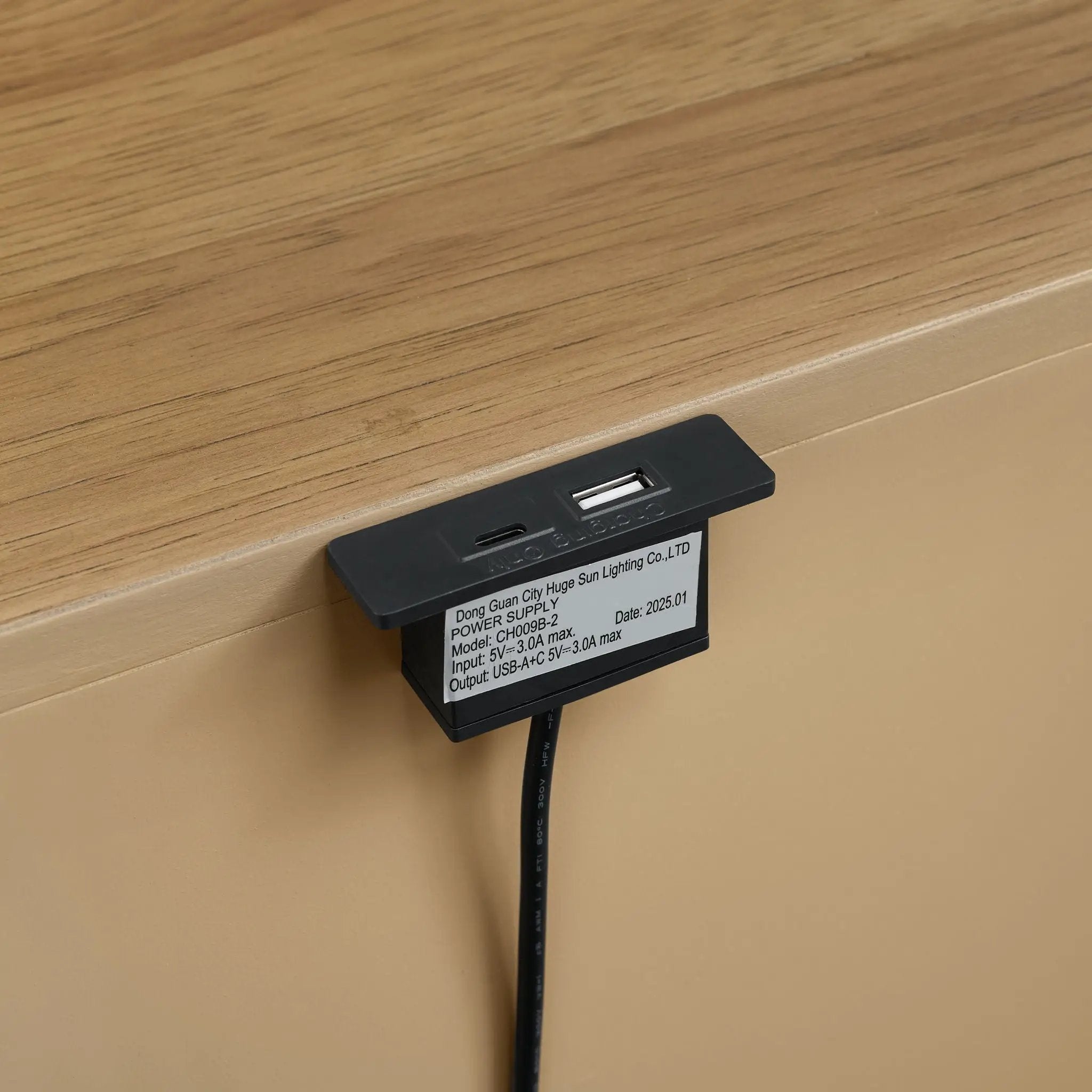 2 Drawer Nightstand With USB Charging - Brown by HouseOfZazla