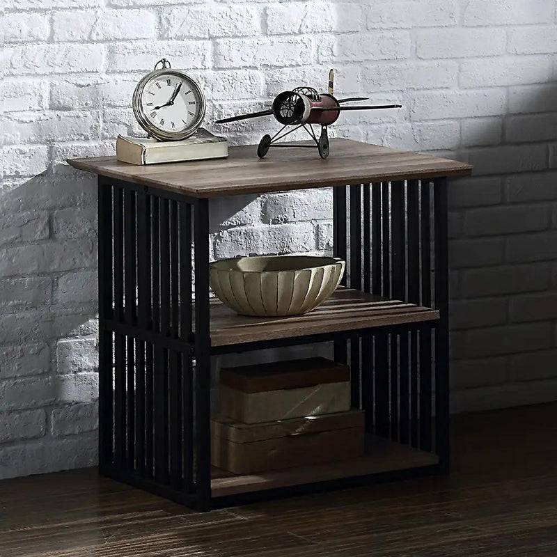 Zudora - Nightstand - Antique Oak & Black by Unique Piece Furniture