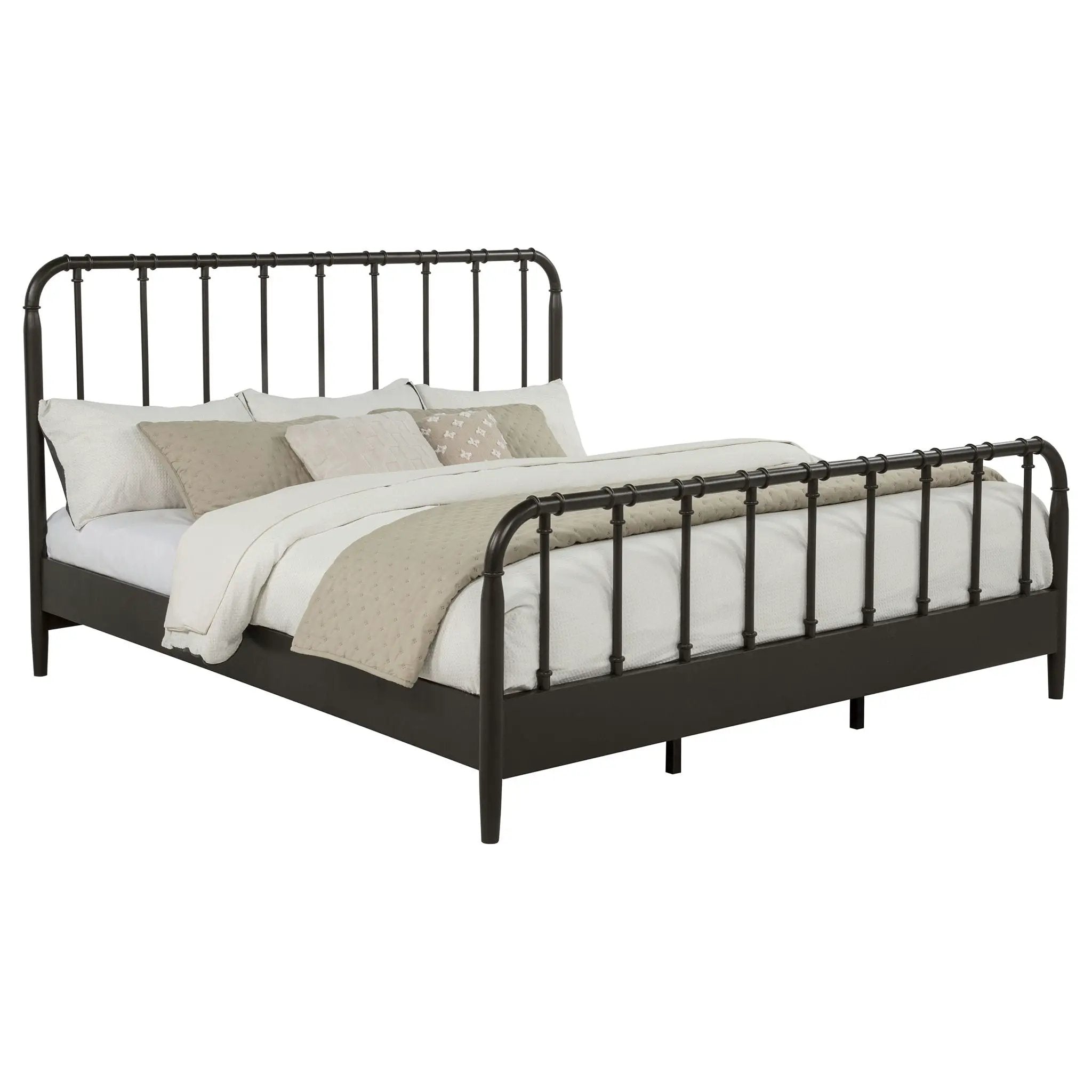 Rocco All Wood Water Pipe Open Frame Eastern King Bed Dark Bronze by Unique Piece Furniture
