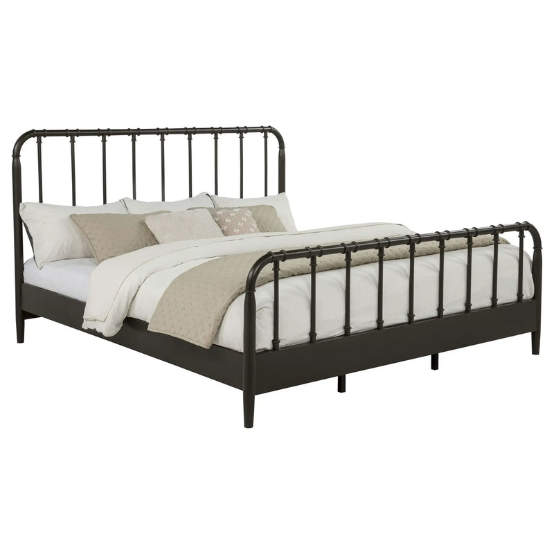 Rocco All Wood Water Pipe Open Frame Eastern King Bed Dark Bronze by Unique Piece Furniture