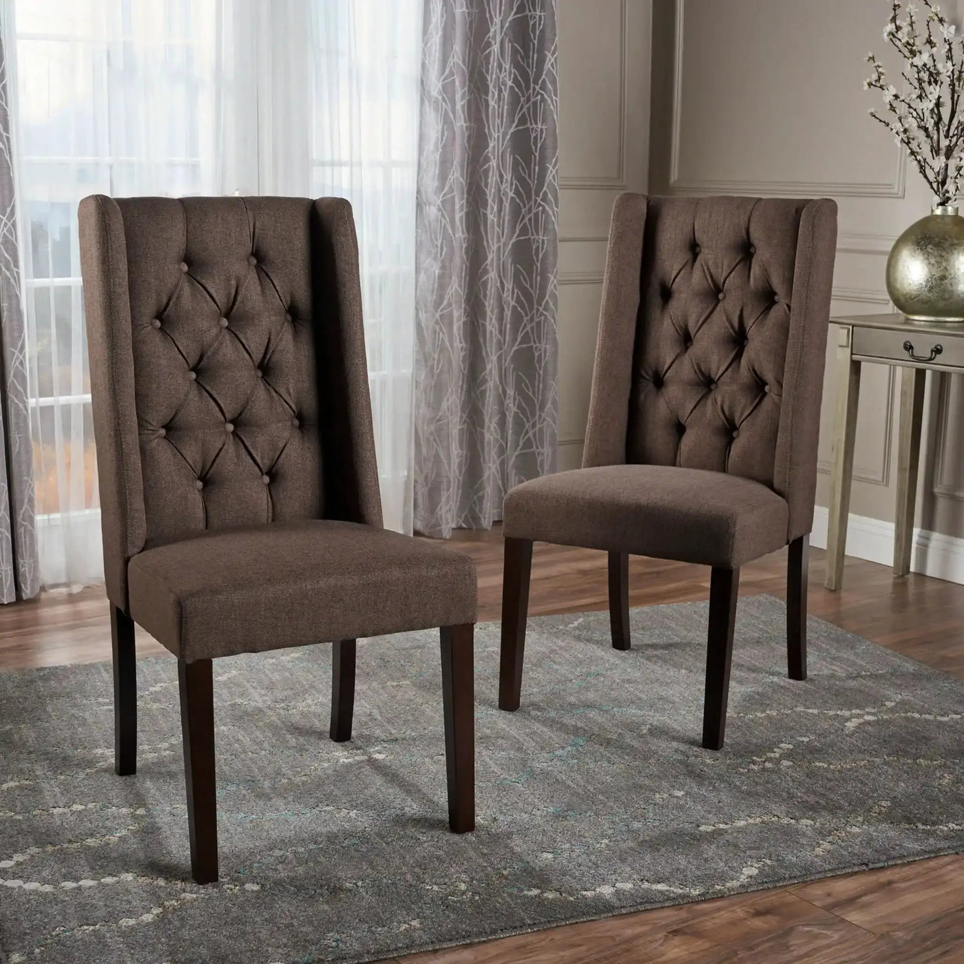 Sophisticated Tufted Dining Chair With High Back Design by HouseOfZazla