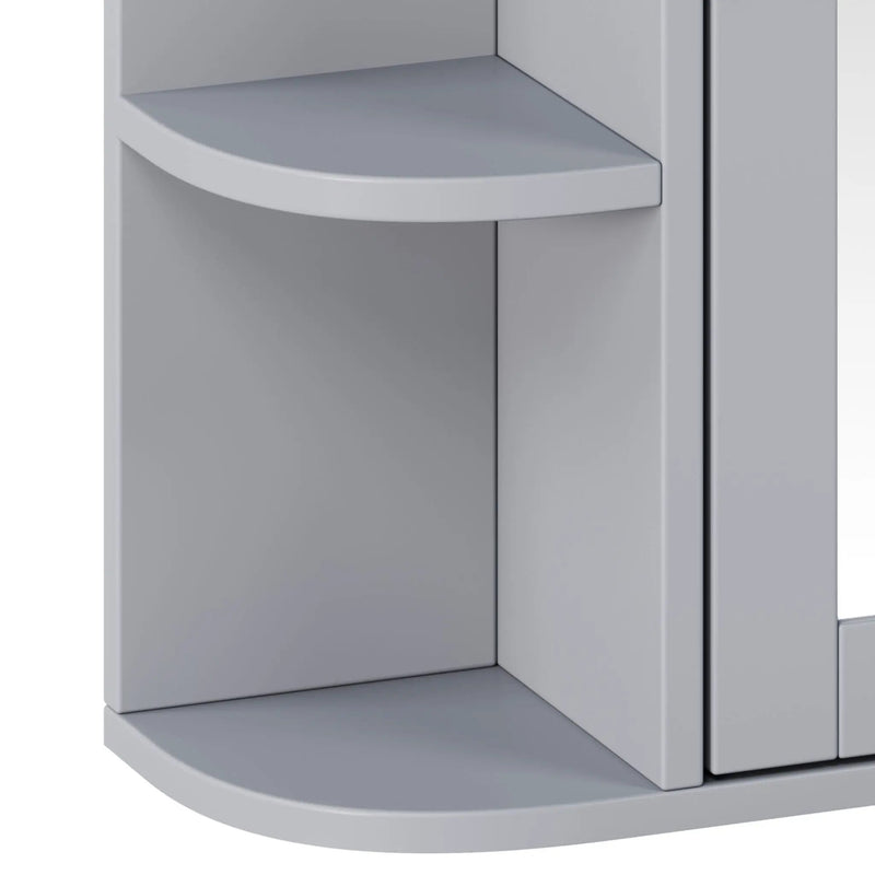 Bathroom Wall Storage Cabinet With Mirror And Adjustable Shelf, 6 Open Shelves by HouseOfZazla