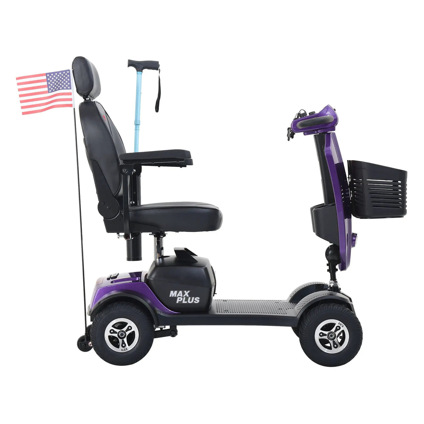 Max Plus - 4 Wheels Outdoor Compact Mobility Scooter With 2 Pieces X 20Ah Lead Acid Battery, 16 Miles, Cup Holders & USB Charger Port by HouseOfZazla