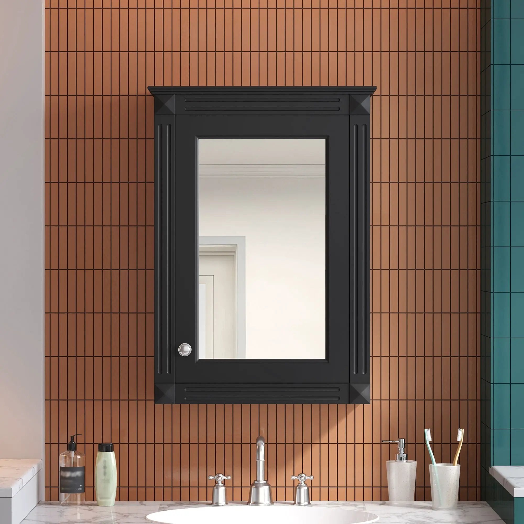 Wall Mounted Bathroom Storage Medicine Cabinet For Over Toilet With Mirror by HouseOfZazla