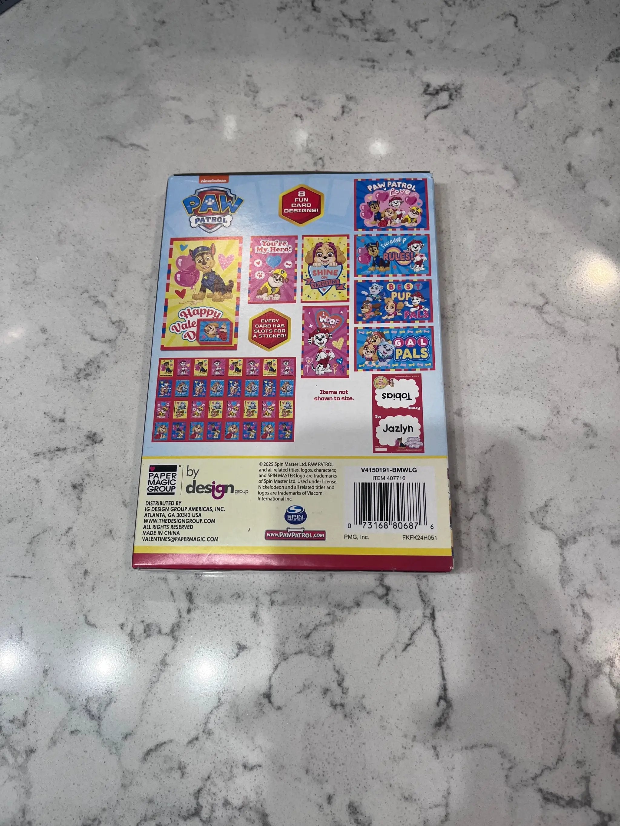 Brand New Sealed Paper Magic Group Valentine Paw Patrol Card Kit by Selzalot