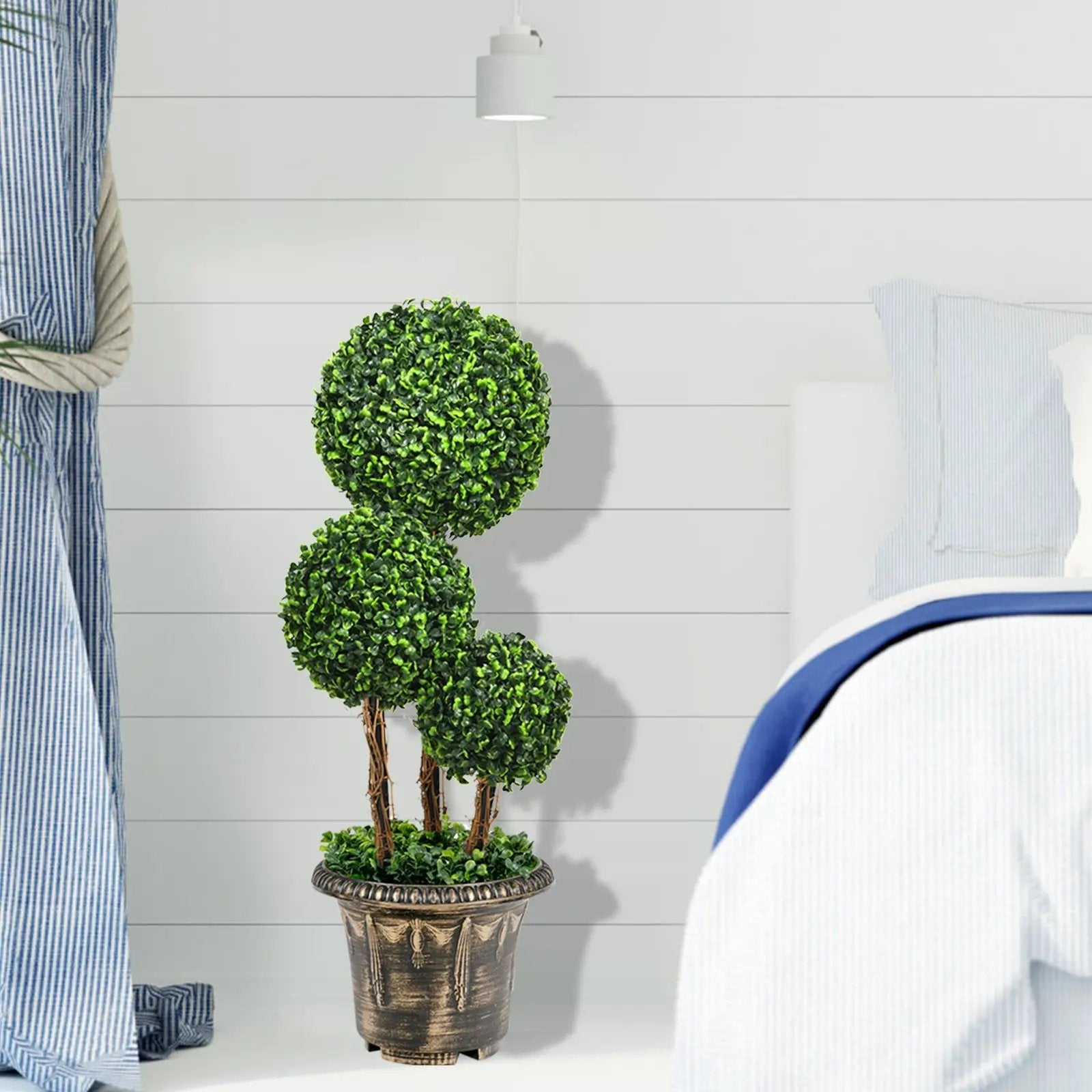 30 Inch Artificial Topiary Triple Ball Tree Indoor and Outdoor UV Protection by DirectDeals