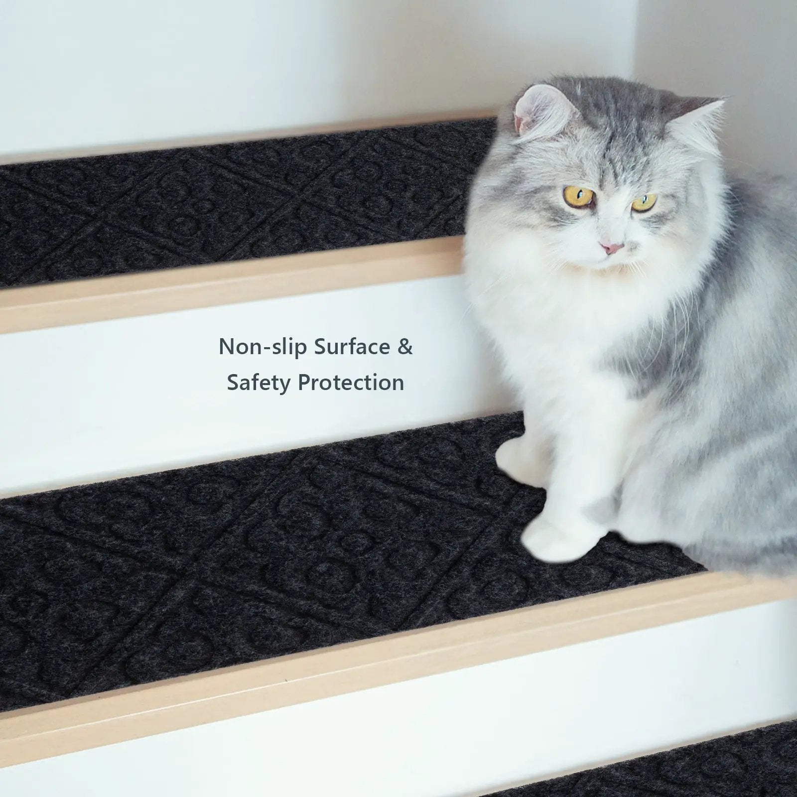 15Pcs Indoor Non-Slip Stair Carpet Mats for Wooden Steps by DirectDeals