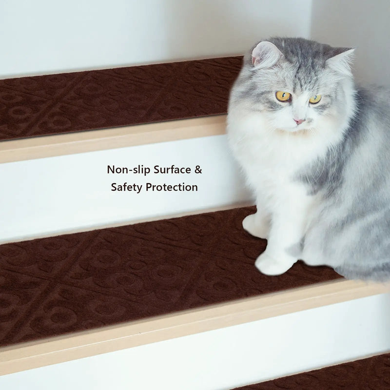 15Pcs Indoor Non-Slip Stair Carpet Mats for Wooden Steps by DirectDeals