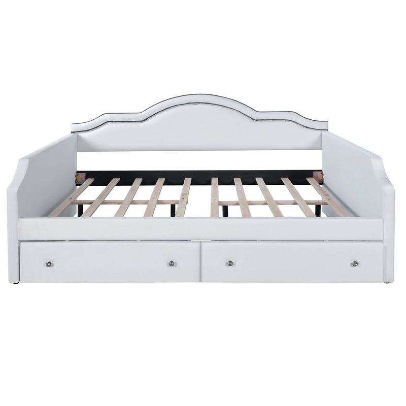 Upholstered Daybed With LED Lights And 2 Drawersme by HouseOfZazla