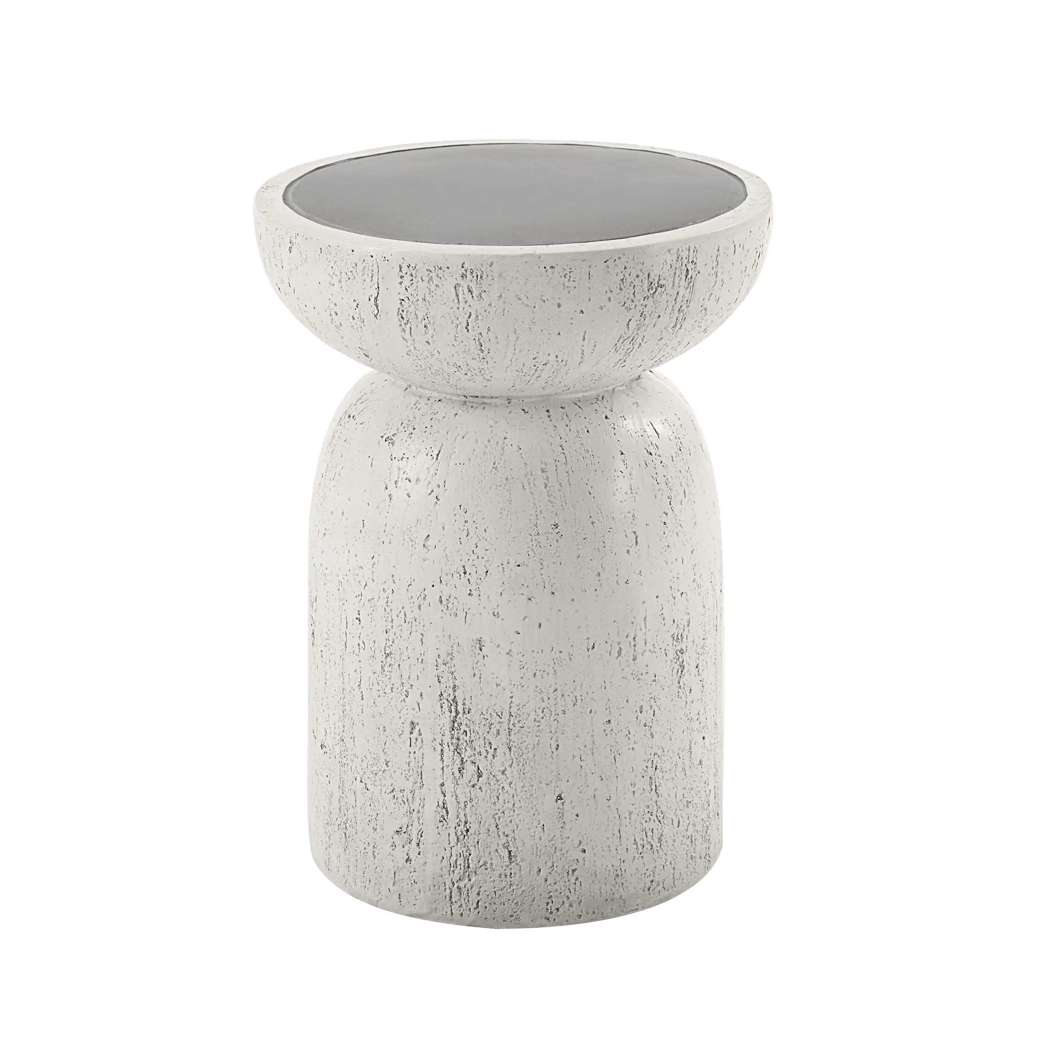 Dylana - Natural Fiber Concrete Accent Table - Gray by HouseOfZazla
