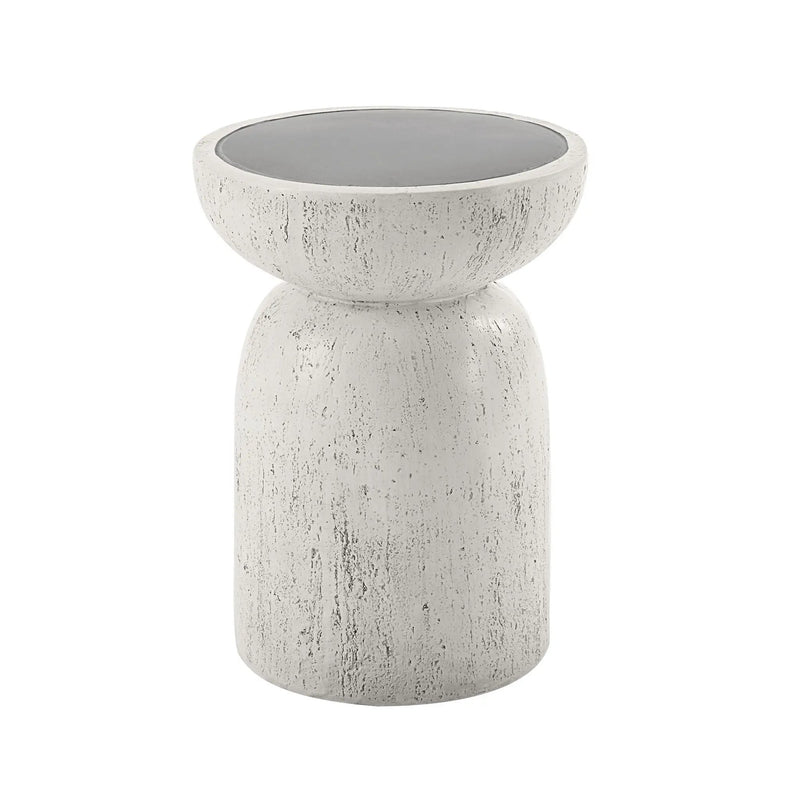 Dylana - Natural Fiber Concrete Accent Table - Gray by HouseOfZazla