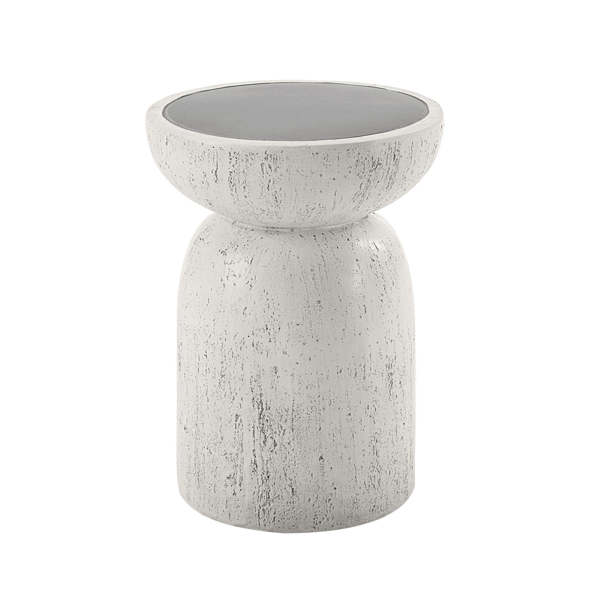 Dylana Natural Fiber Concrete Accent Table with Lightweight Design - Gray
