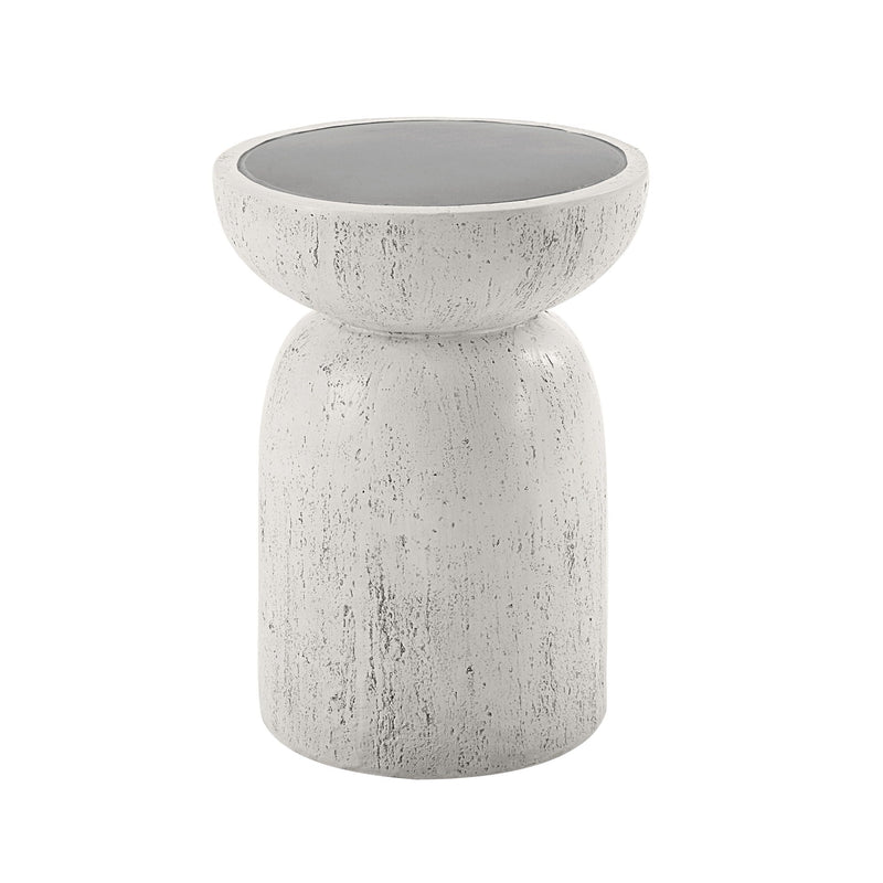 Dylana Natural Fiber Concrete Accent Table with Lightweight Design - Gray