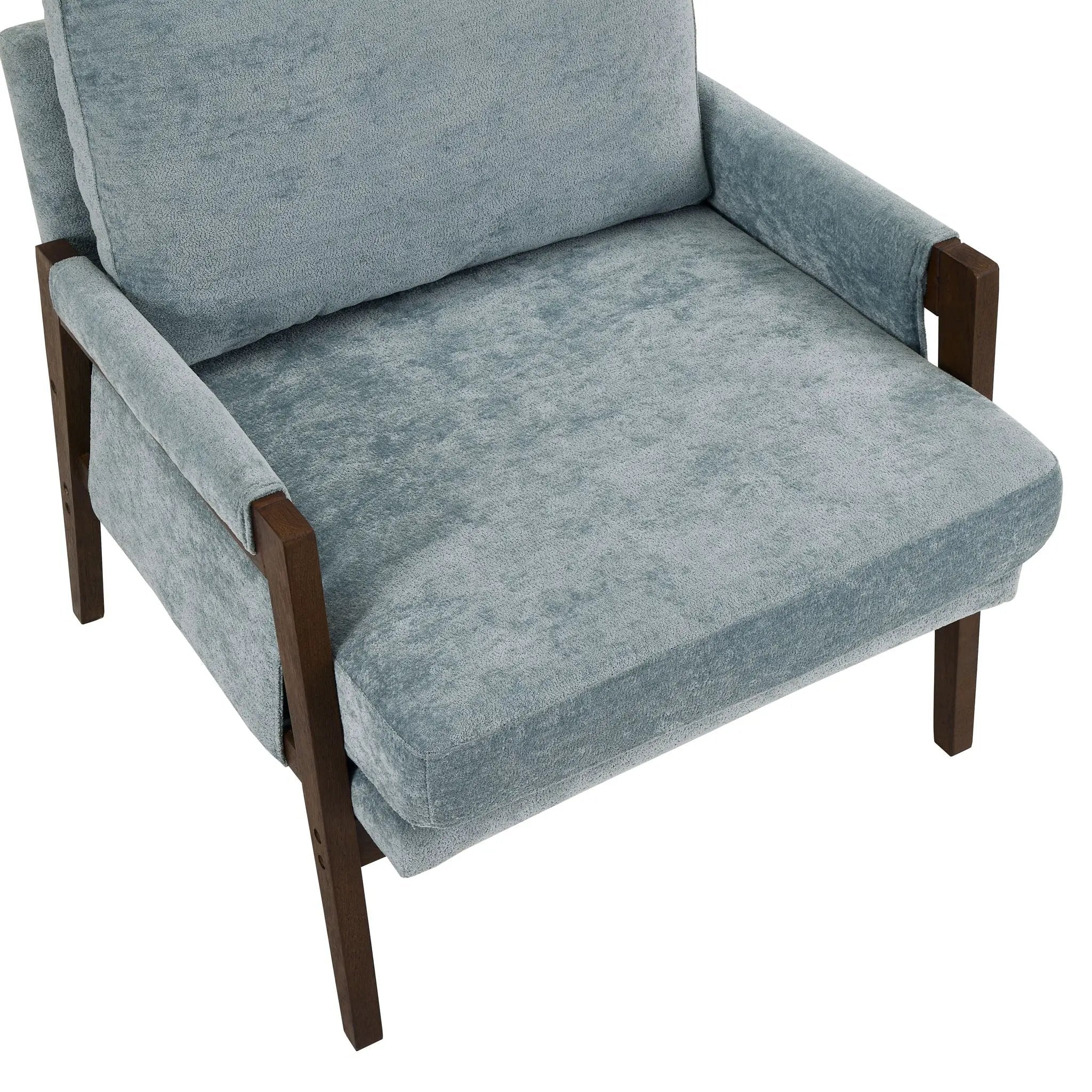 Kelly - Mid-Century Modern Velvet Accent Armchair - Blue by Unique Piece Furniture