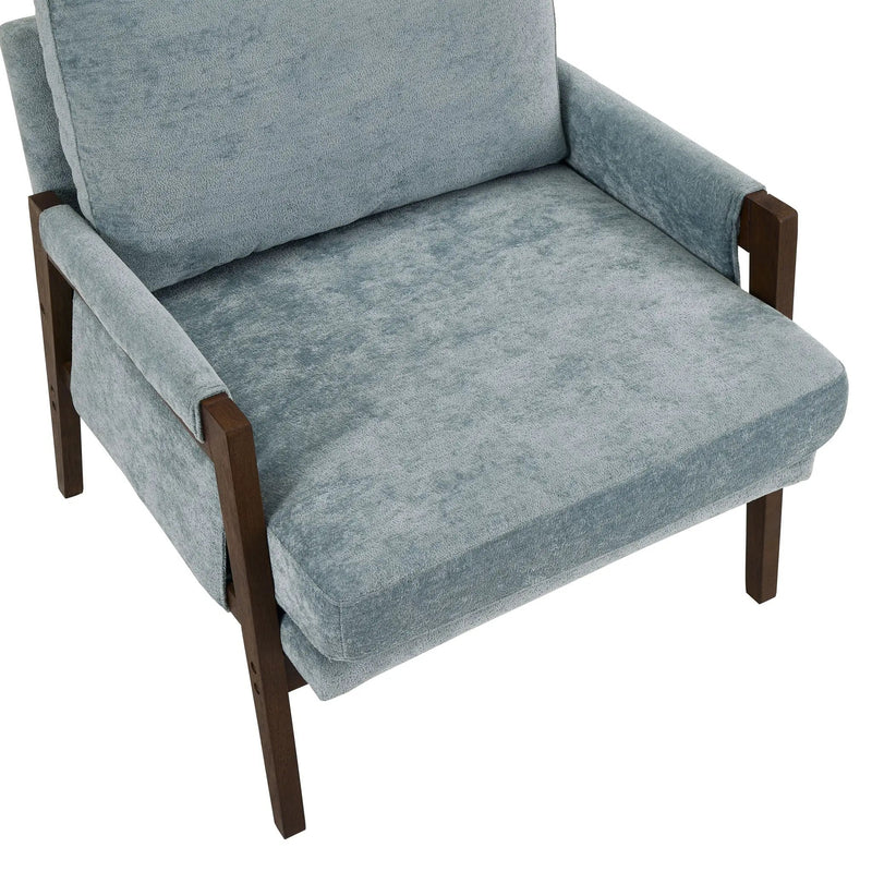 Kelly - Mid-Century Modern Velvet Accent Armchair - Blue by HouseOfZazla