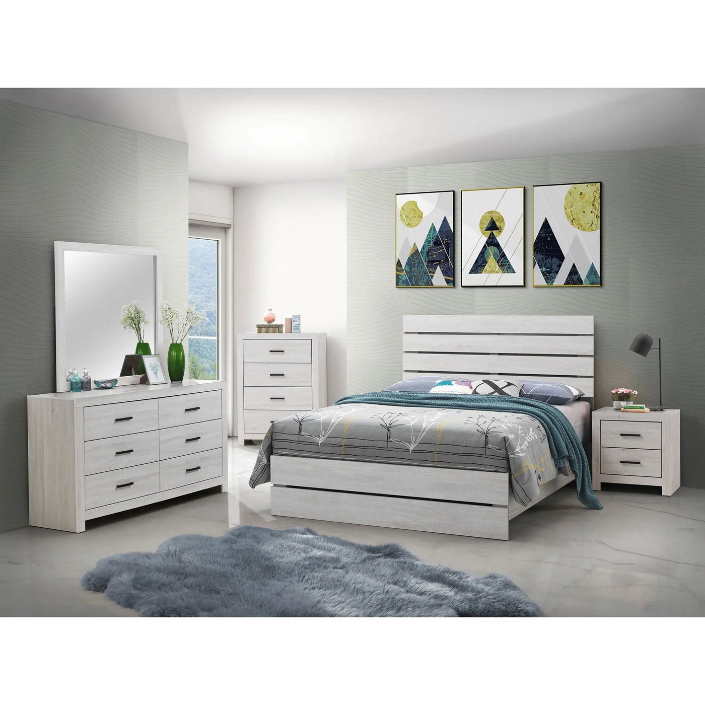 Geary - Slatted Headboard Panel Bedroom Set by HouseOfZazla