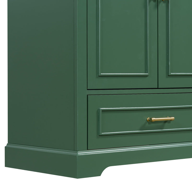 Bathroom Vanity With Sink, 1 Divided Drawer And 2 Soft Close Doors With Double Shelf