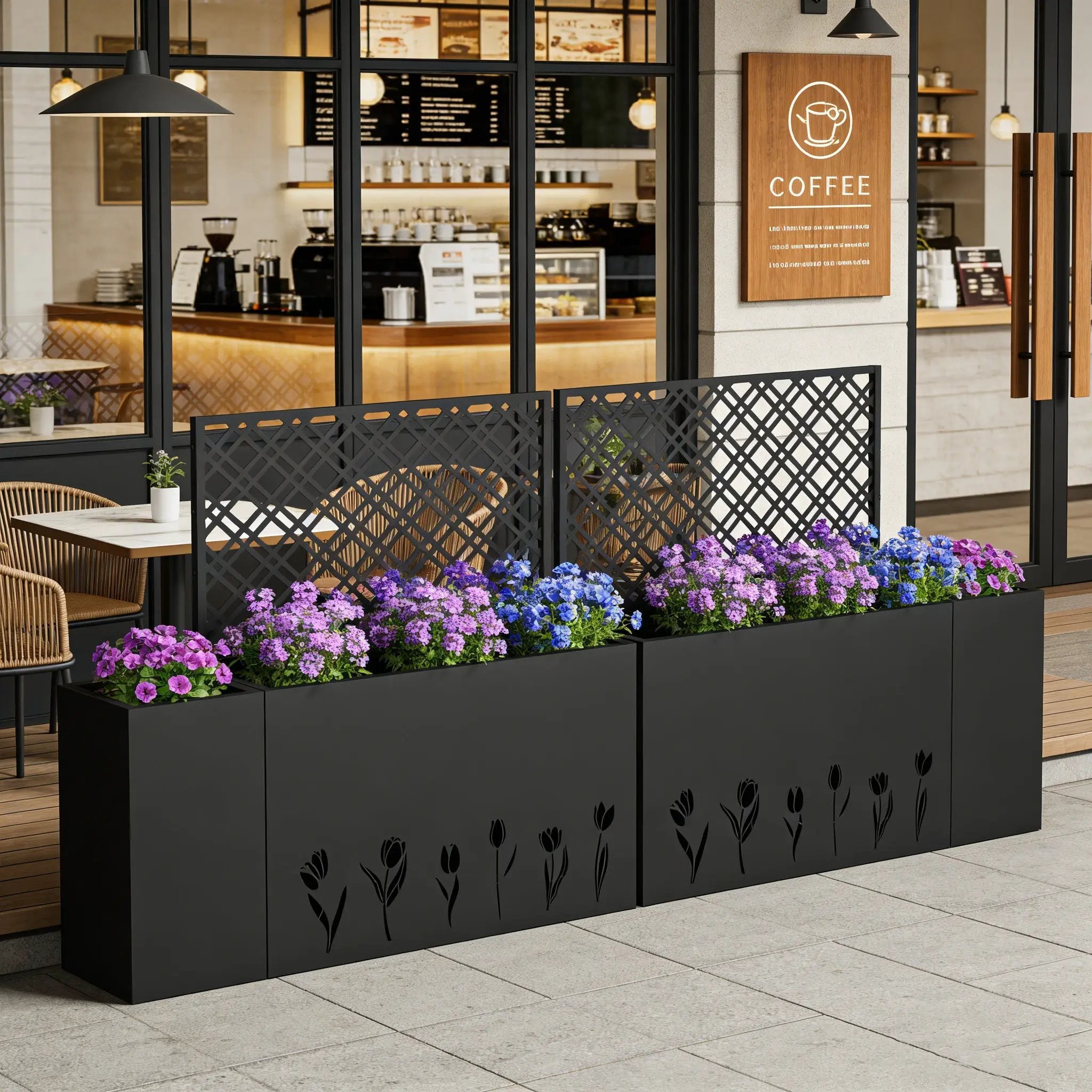 2-Piece Metal Planter Box with Trellis by HouseOfZazla