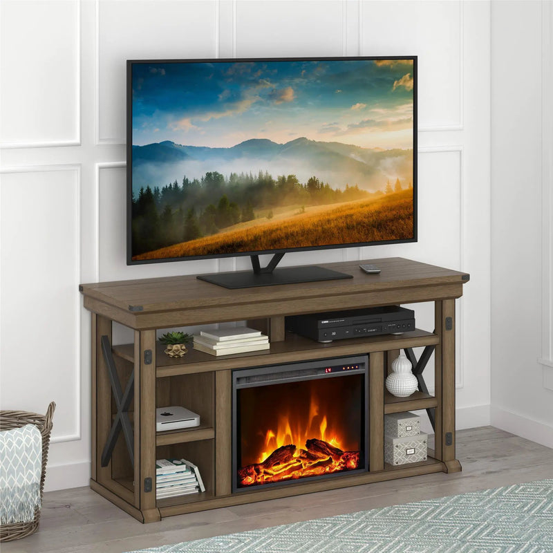 Wildwood - Fireplace TV Stand - Gray by Unique Piece Furniture