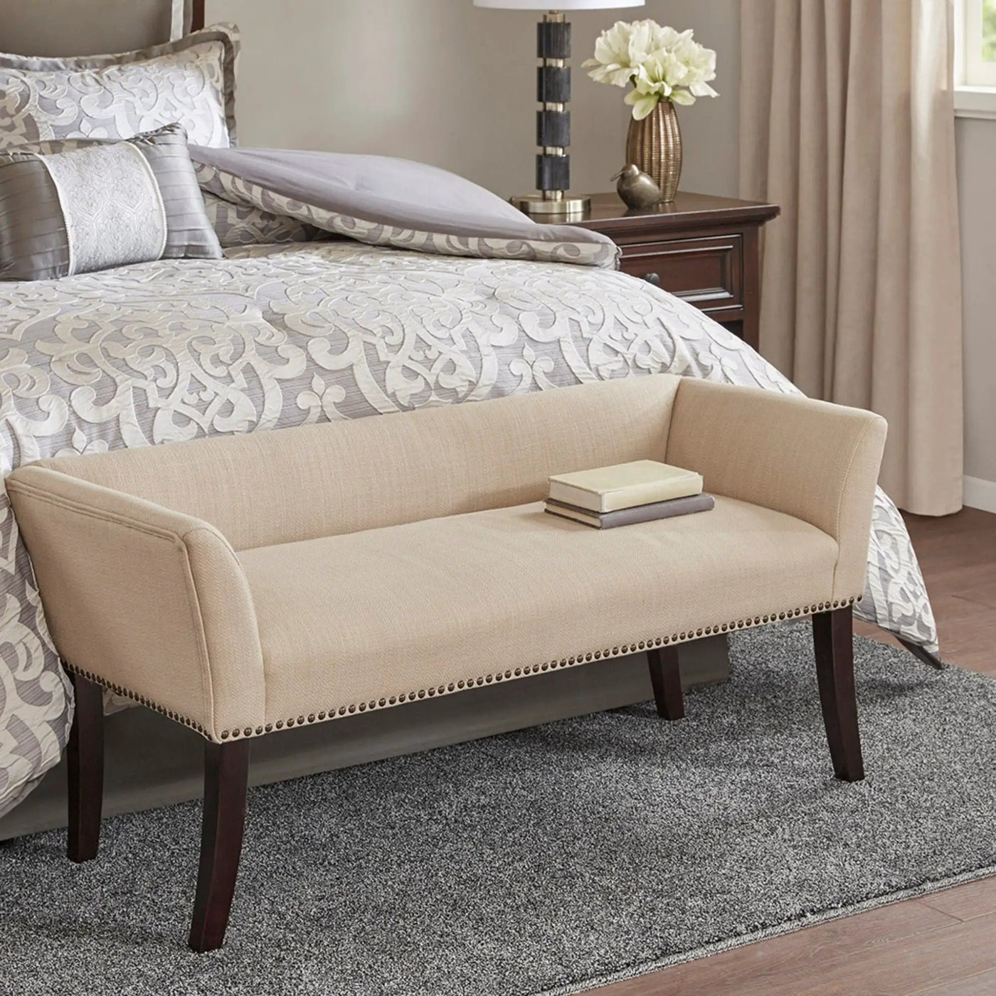 Elegant Design Bench Upholstery, Solid Wood Frame by HouseOfZazla