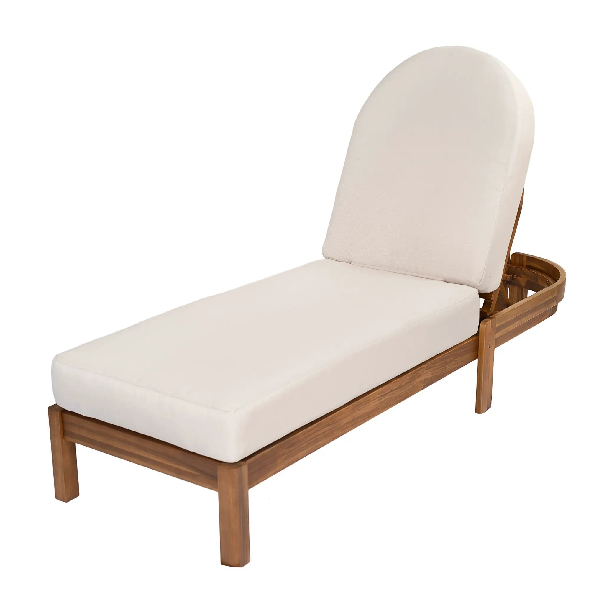 Patio Acacia Wood Chaise Lounge Chairs with Adjustable Backrest Set of 2 by HouseOfZazla