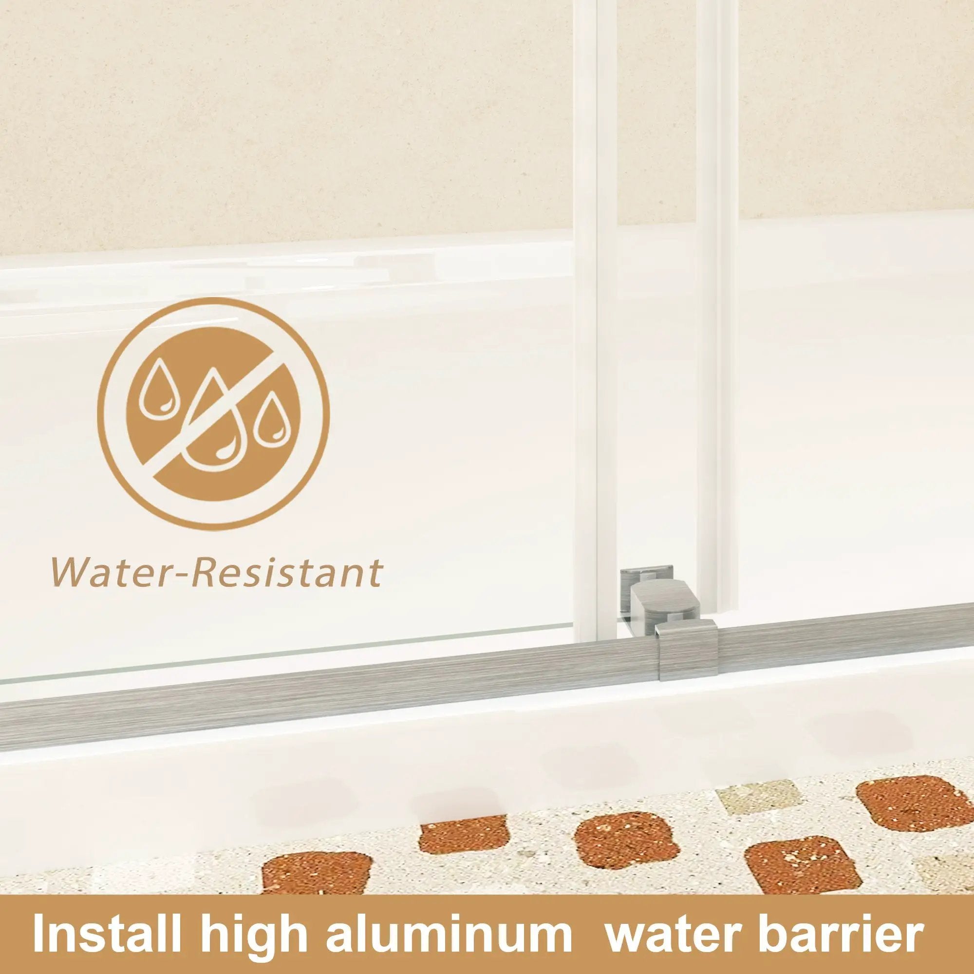 Frameless Sliding Glass Shower Doors 56-60" Width x 76" Height by HouseOfZazla