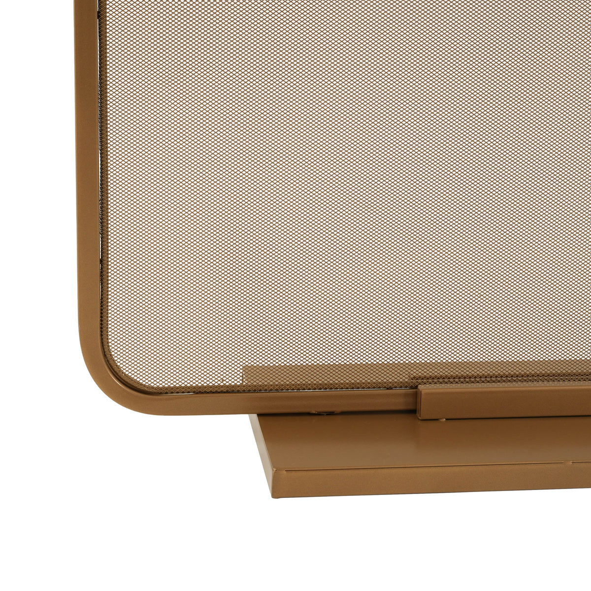 Gold Two‑Panel Freestanding Fireplace Screen with Iron Mesh - Gold, photo 10 of 10
