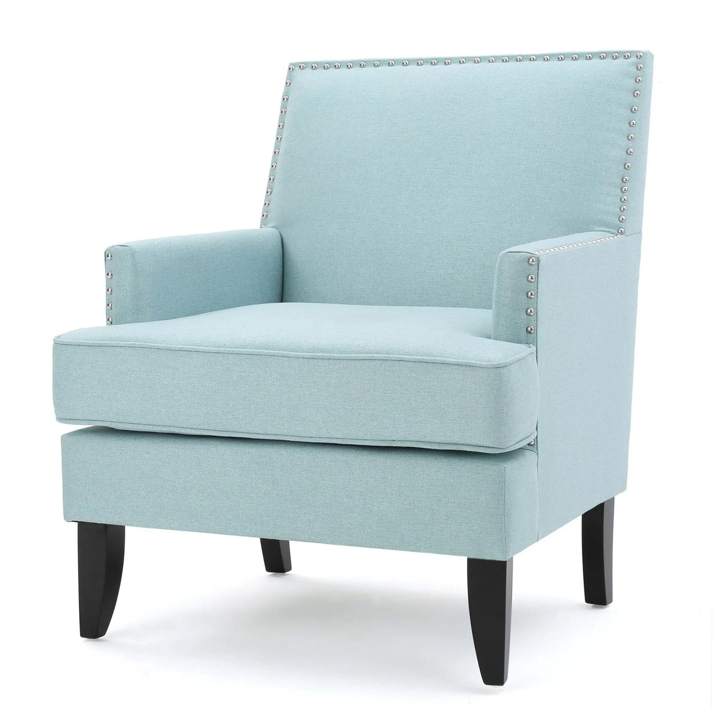 Serenada Upholstered Fabric Club Chair With Nailhead Trim And Tapered Birch Legs by HouseOfZazla