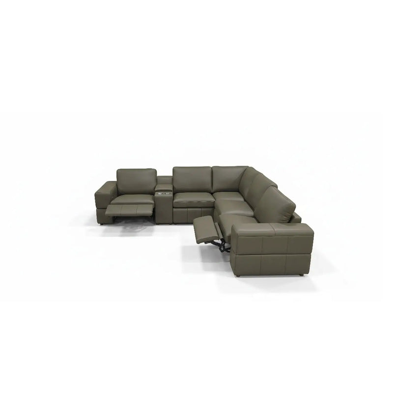Upholstered Large Arms Sectional With Recliner Seats by Unique Piece Furniture