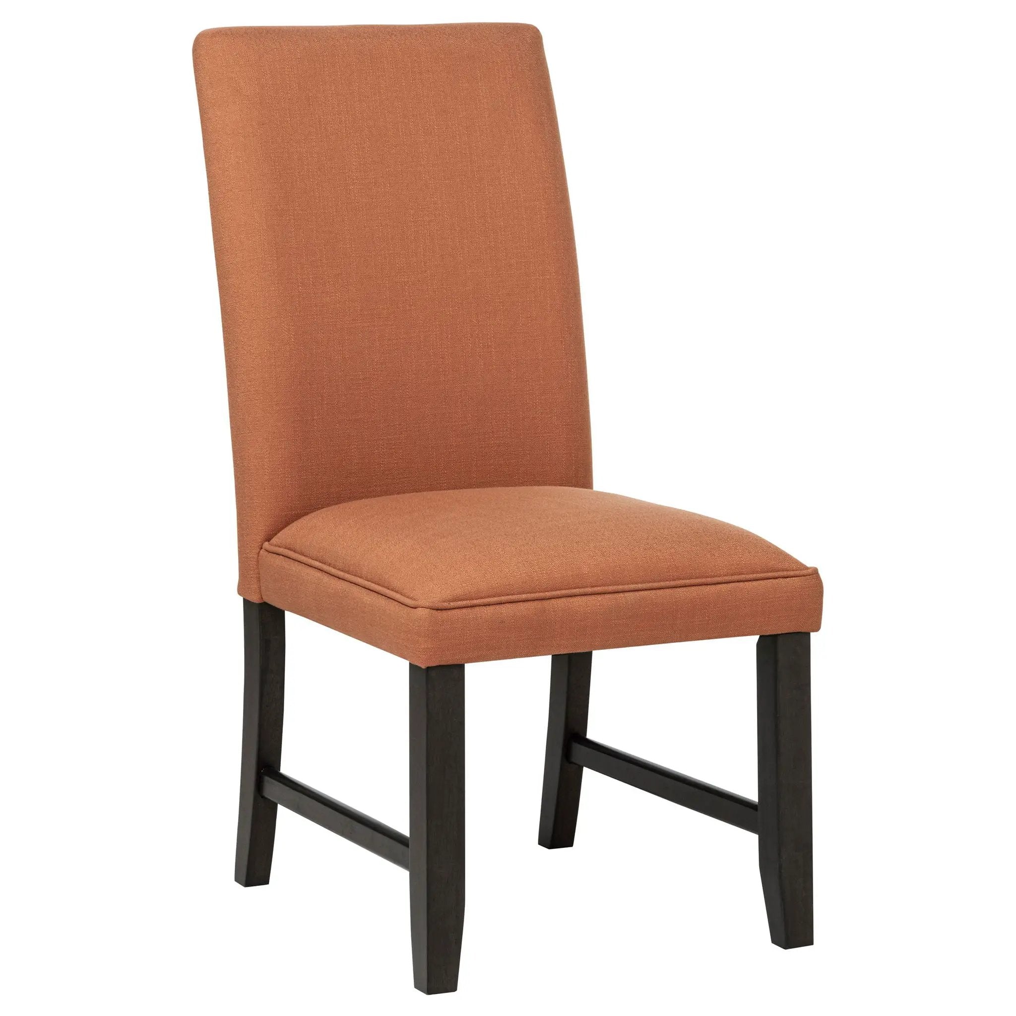 Berning Fabric Upholstered Parson Side Chair Salmon Orange (Set of 2) by Unique Piece Furniture