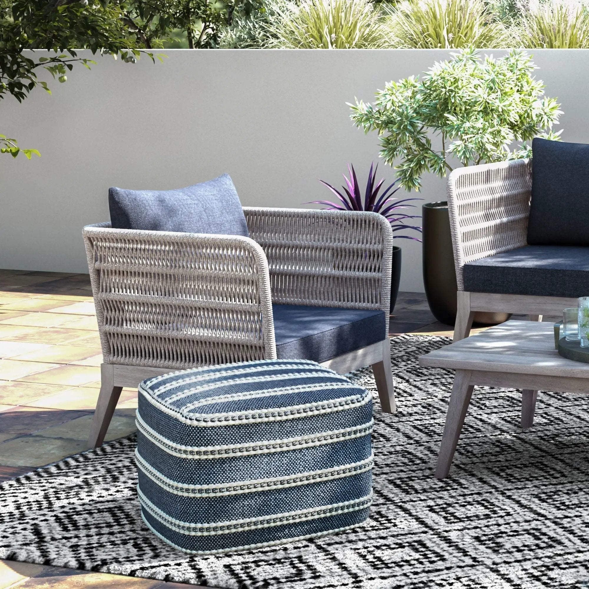 Santiago - Outdoor Conversation Chair - Slate Gray by Unique Piece Furniture