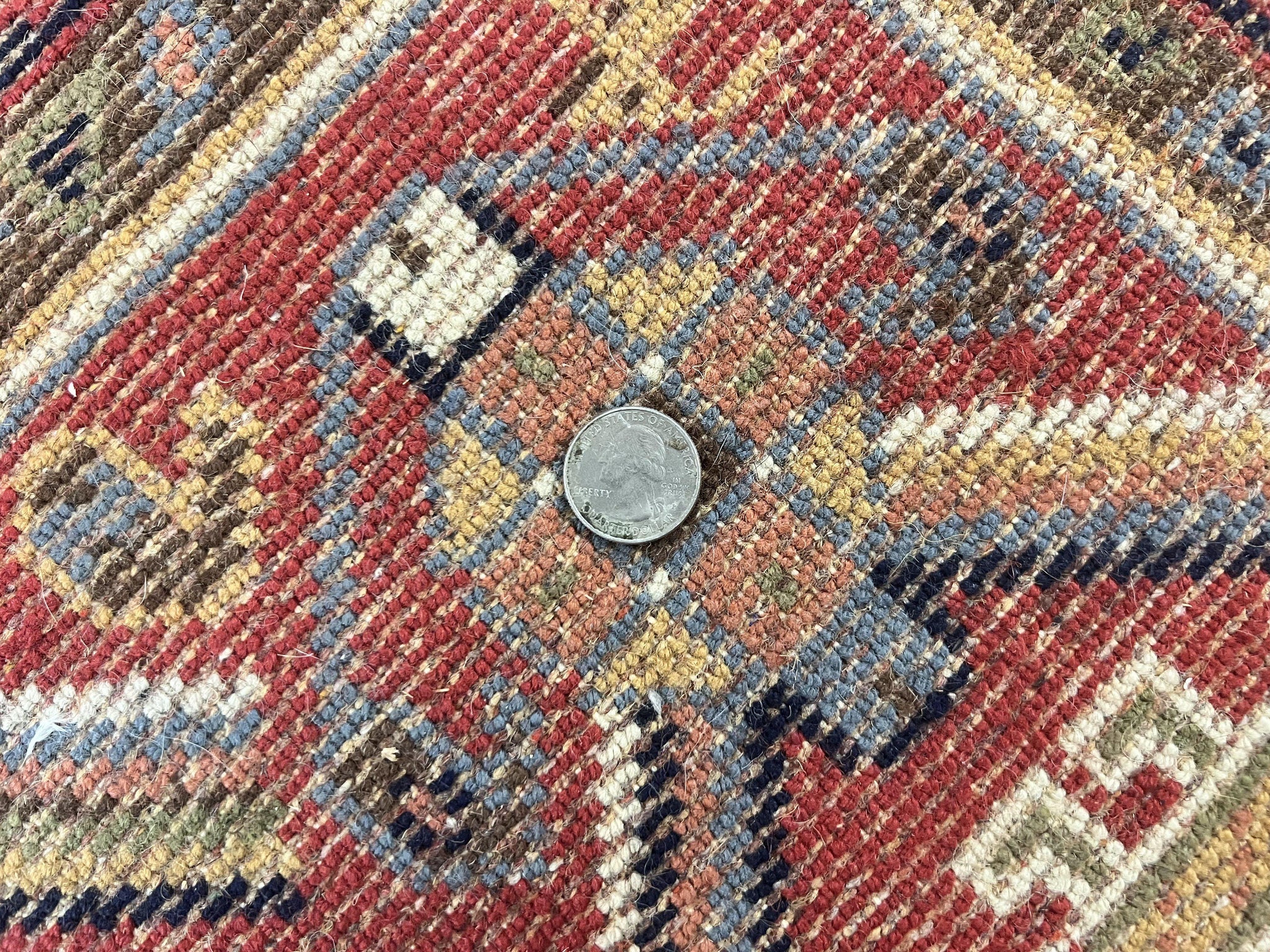 Belgium Power Loomed Rug 8x12, Geometric Medallions Persian Tribal Pattern, Vintage Wool Carpet, Ivory Red Blue by Jewel Rugs