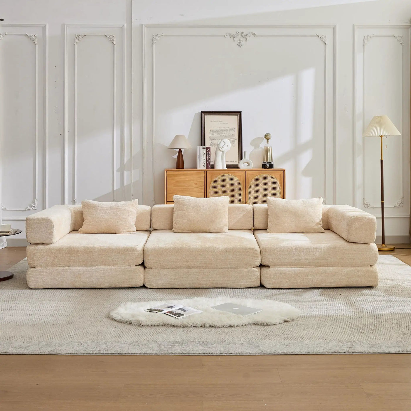 Convertible Floor Sofa Bed, Boneless Modular Sectional Sofa For Living Room by HouseOfZazla