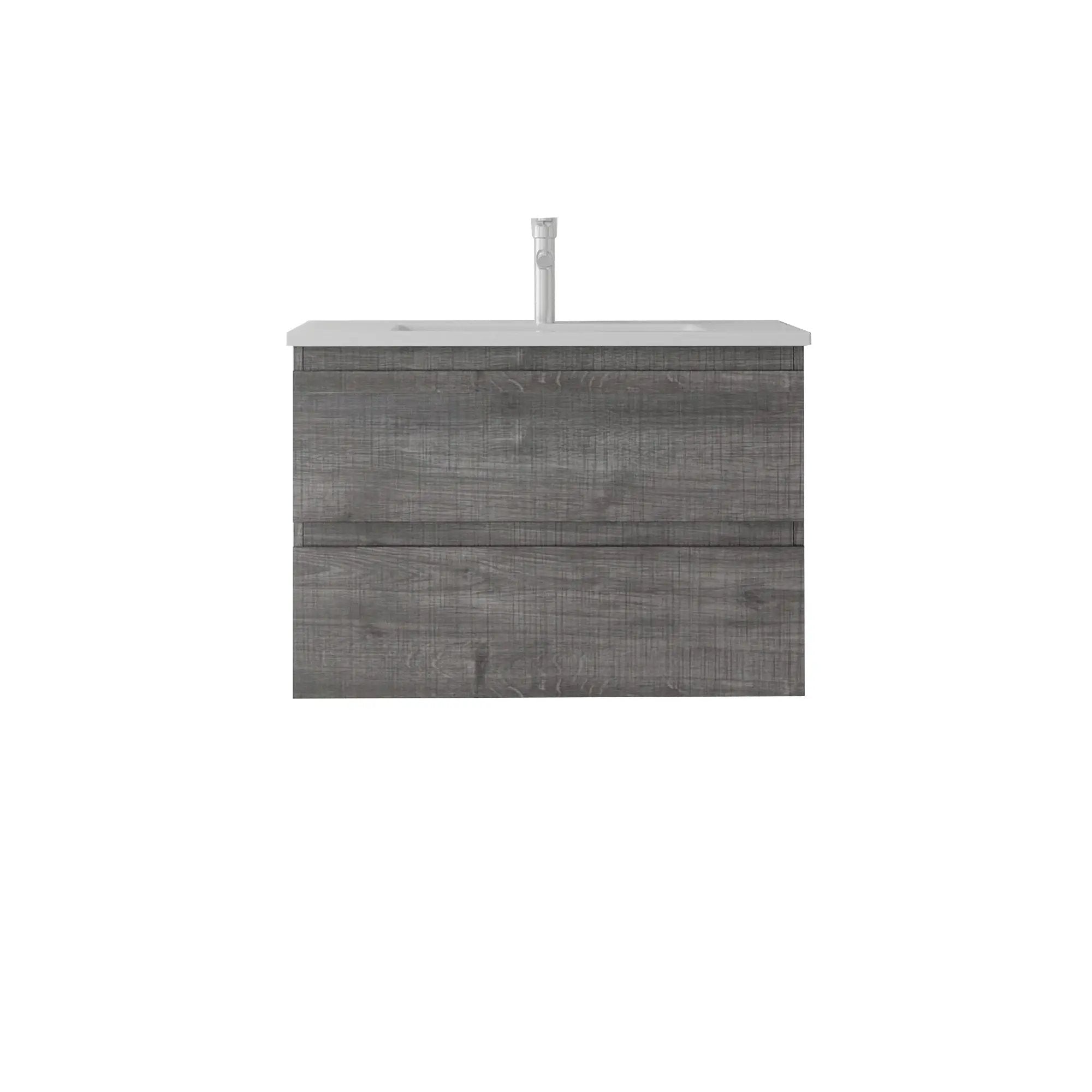 24 Inch Floating Bathroom Vanity with Sink, Soft-Close Drawer, Ceramic Sink, Plywood by HouseOfZazla
