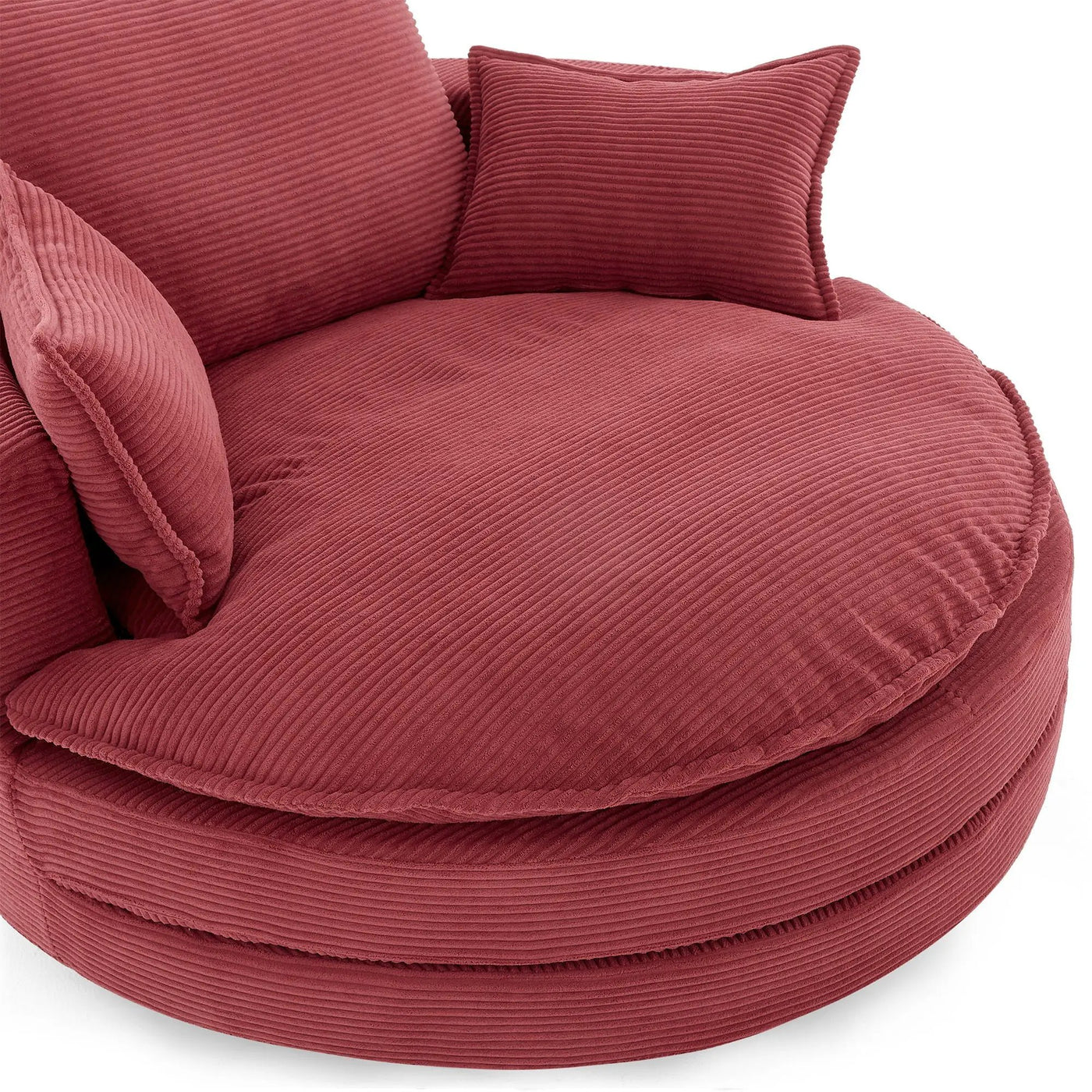 360° Swivel Accent Barrel Chair With Dual Layer Cushion And 3 Removable Pillows by HouseOfZazla