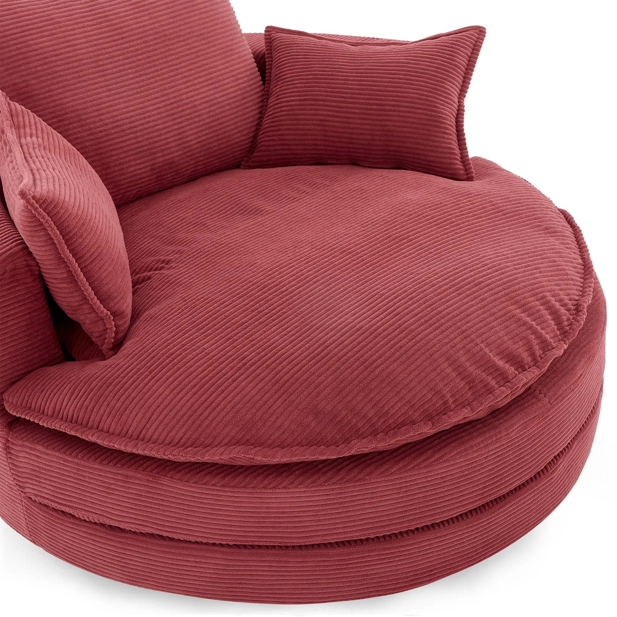 360° Swivel Accent Barrel Chair With Dual Layer Cushion And 3 Removable Pillows by HouseOfZazla