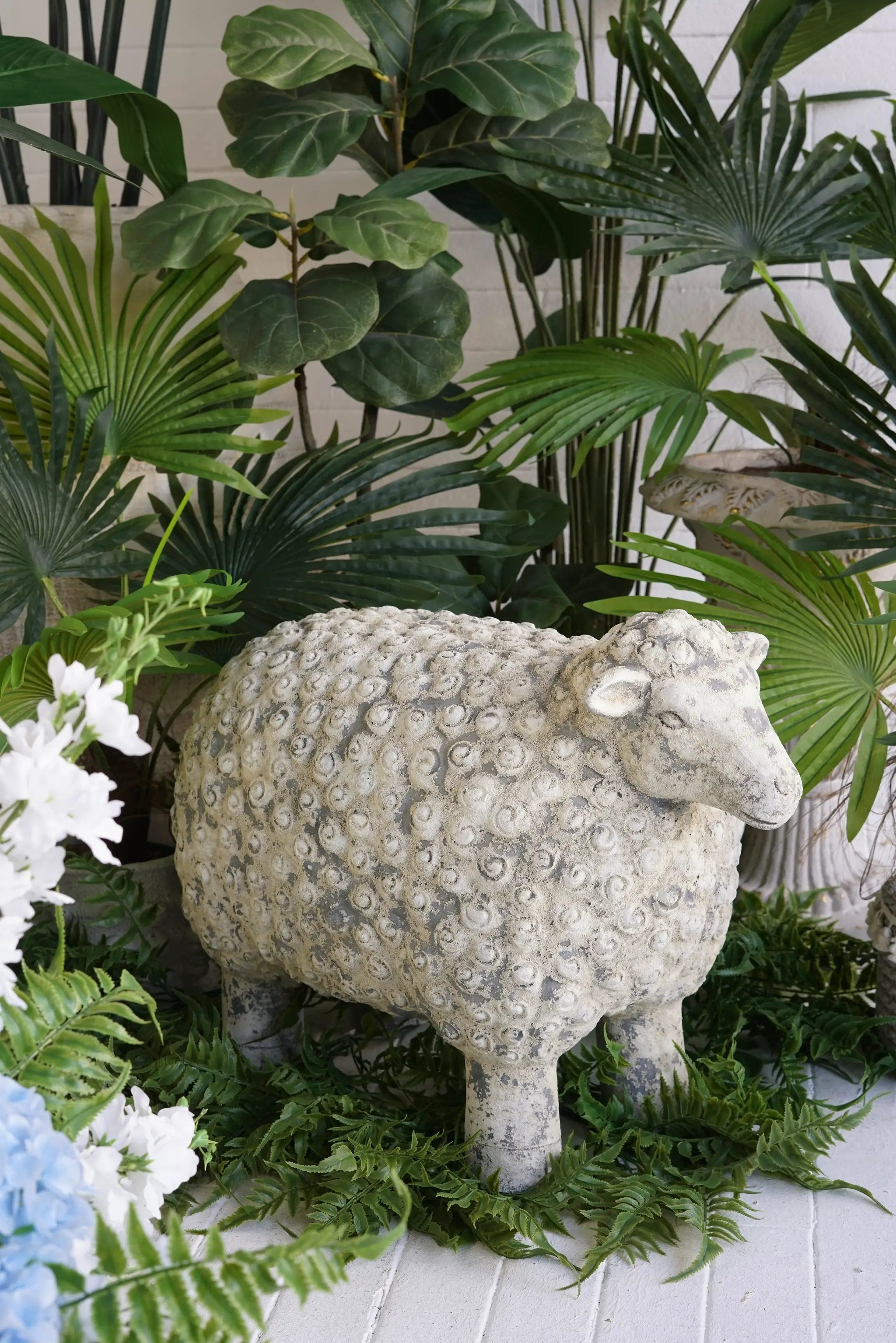 25.5x13x18" Magnesium Sheep Figurine with Weathered Finish by HouseOfZazla