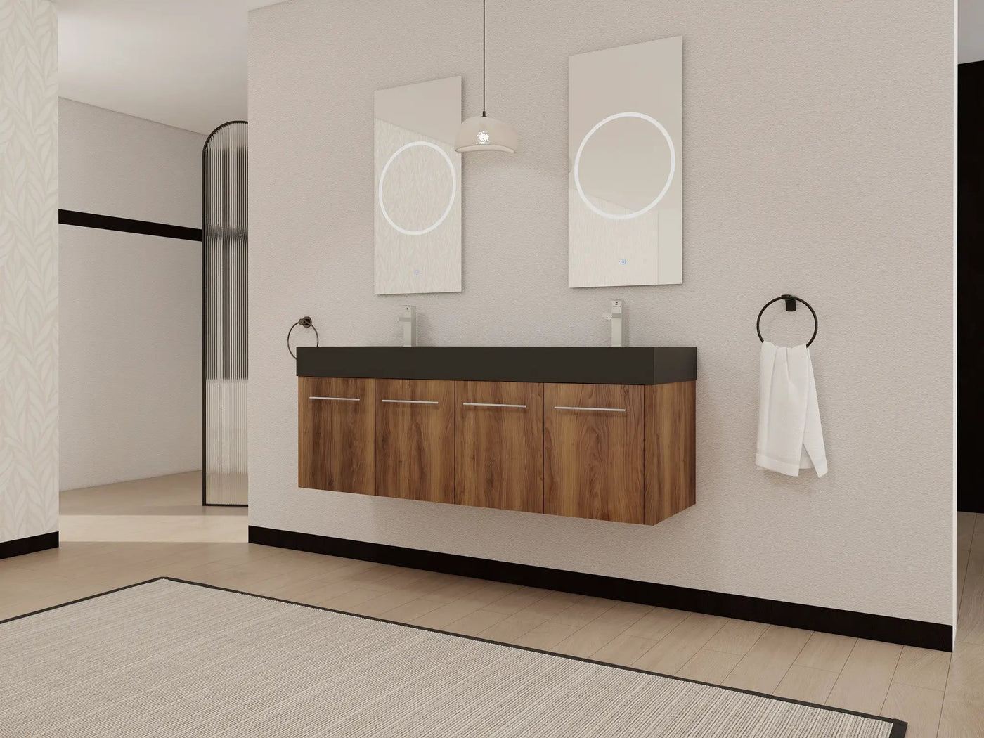 60 Inch Wall-Mounted Bathroom Vanity with Sink by HouseOfZazla