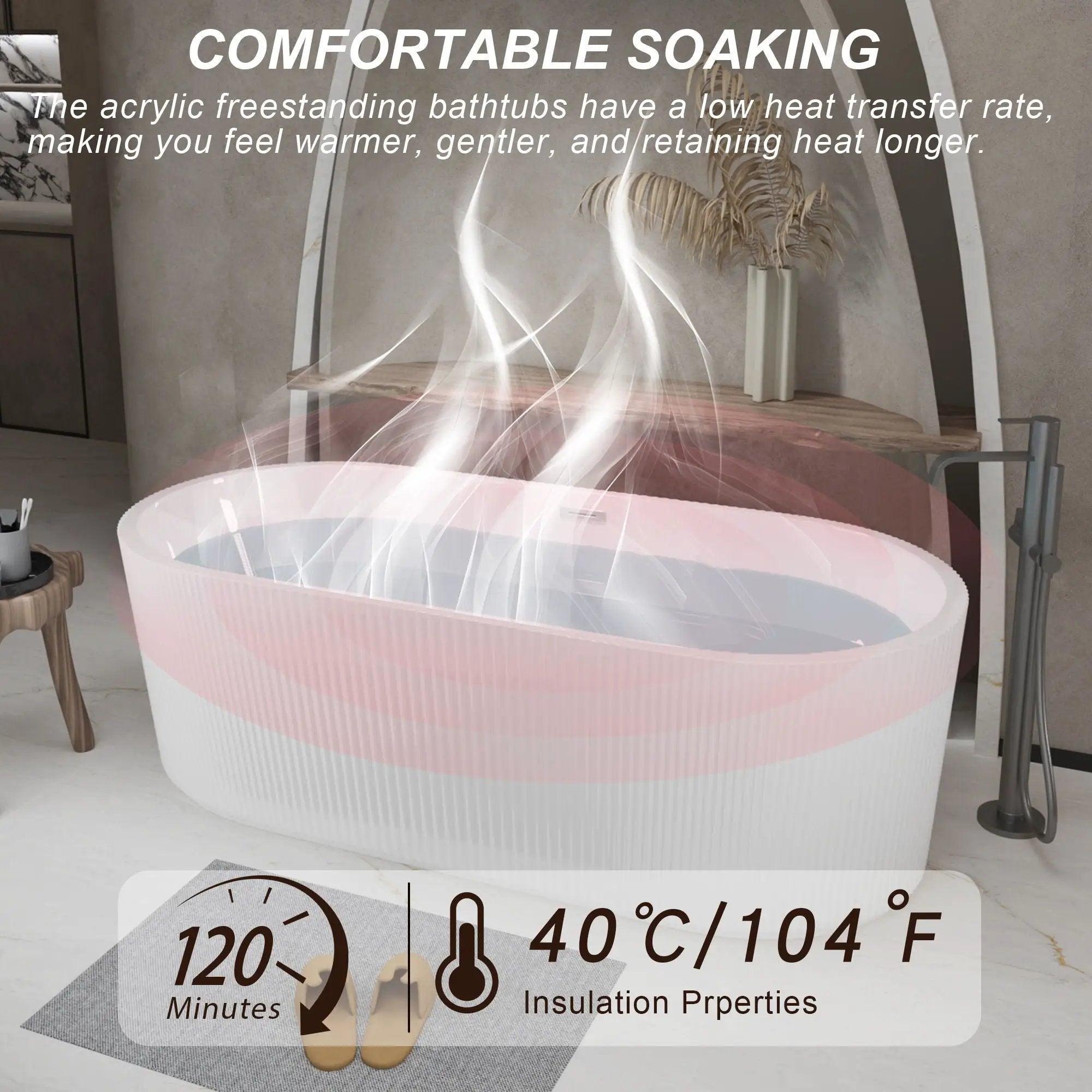 Linear Freestanding Soaker Tub