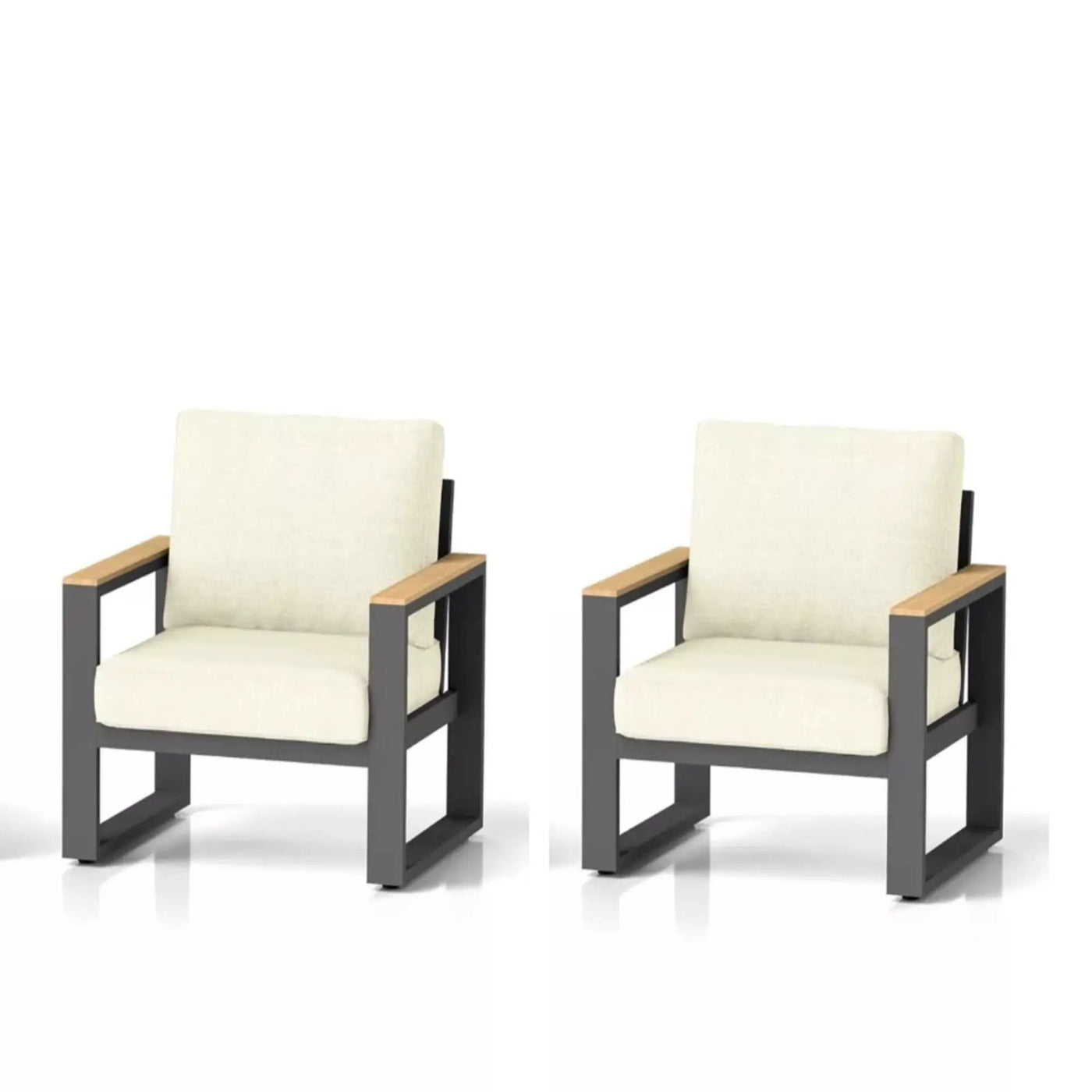 All-Weather Patio Armchairs With Thick Cushions (Set of 2) by HouseOfZazla