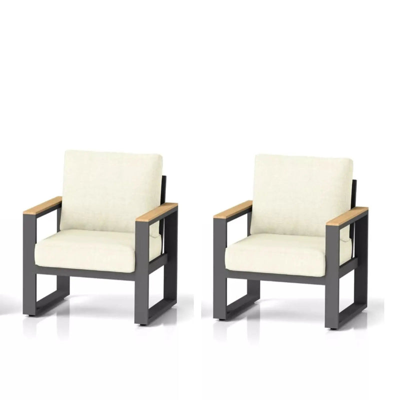All-Weather Patio Armchairs With Thick Cushions (Set of 2) by HouseOfZazla
