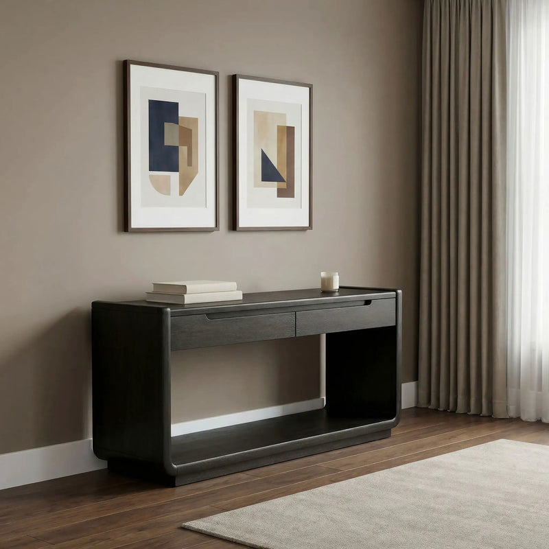 Leandro 2-drawer Entryway Sofa Console Table Burnished Black by Unique Piece Furniture