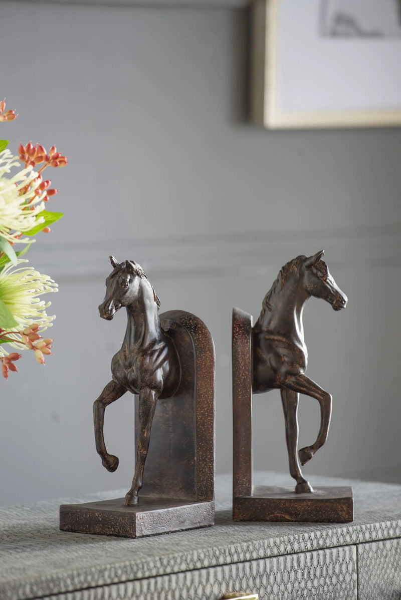 S/2 5x4x10.5' Trotting Horse Bookends by HouseOfZazla