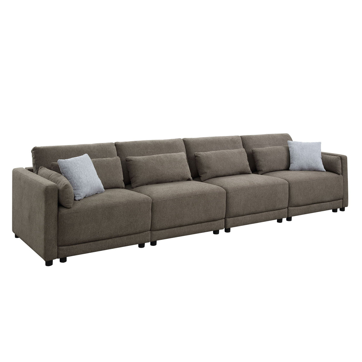 Rylie Modular Sectional Sofa with Toss Pillows - Dark Brown, photo 2 of 8