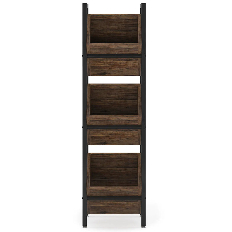 3 Tier Basket Stand With Angled Baskets, Vertical Storage Tower For Kitchen - Black by HouseOfZazla
