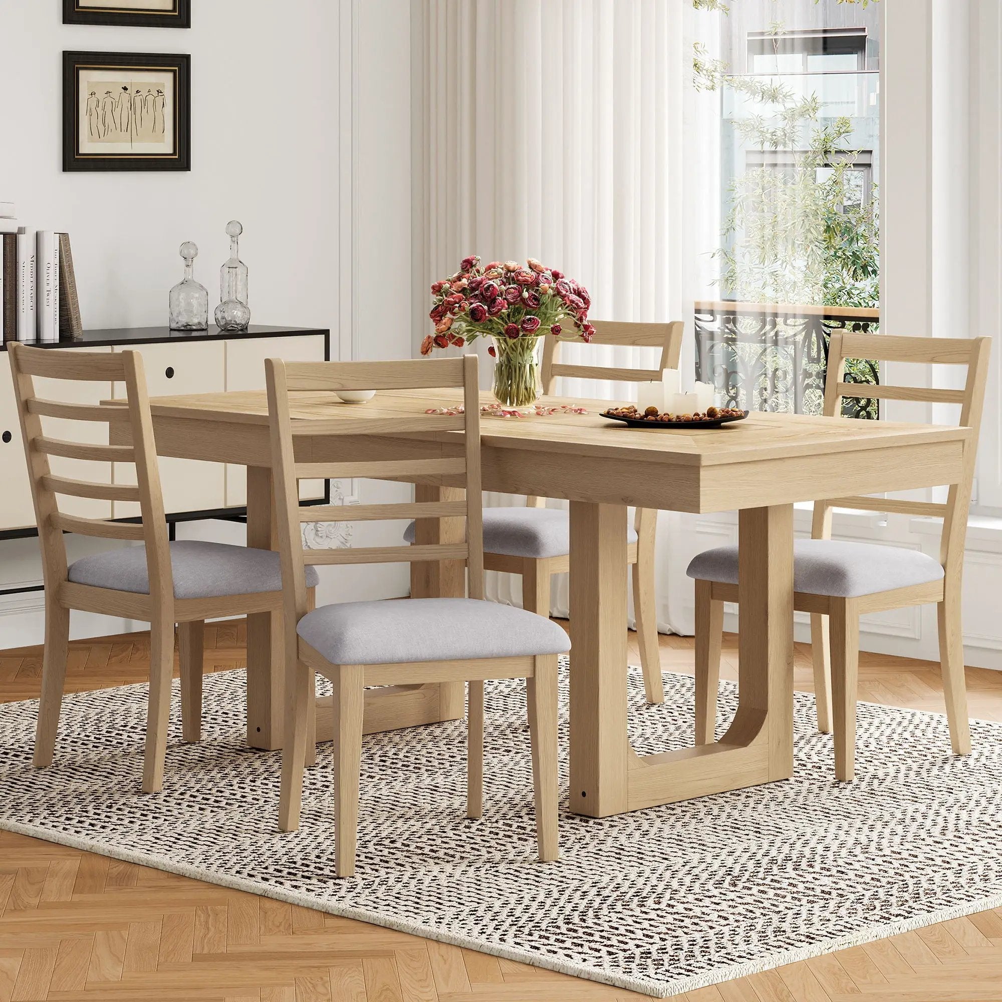 Upholstered Armless Chairs With High Ladder Back by HouseOfZazla