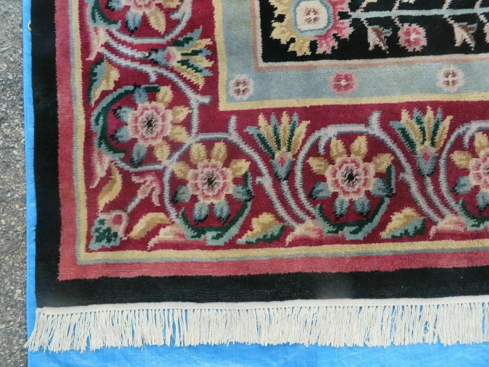 9' X 12' Decorative Chinese Aubusson Hand Knotted Pile Wool Rug Black Nice by Jewel Rugs