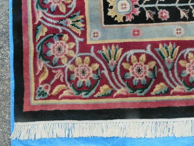 9' X 12' Decorative Chinese Aubusson Hand Knotted Pile Wool Rug Black Nice by Jewel Rugs